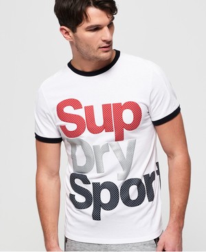 Superdry Athletico Sport Férfi Pólók Fehér | AJZMB1594